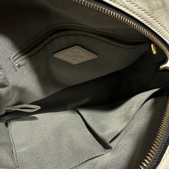 Fossil Megan White Pebbled Leather Backpack with Multicolor Floral Accents - Picture 6 of 6